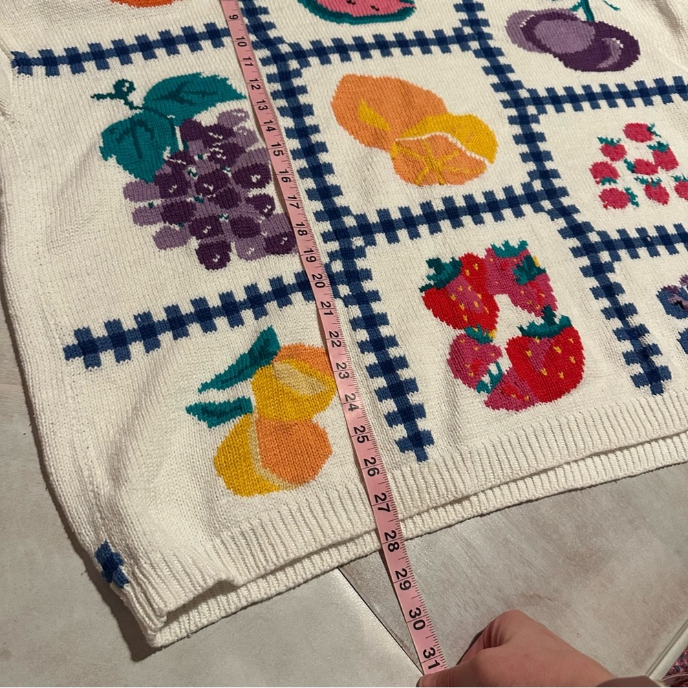 White Fruit-Print Sweater - Picture 8 of 8